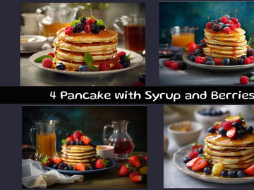 Pancake with Syrup and Berries