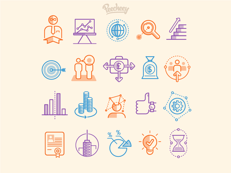 Strategy icon set