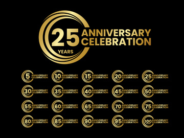 Anniversary logo template Vector design birthday celebration