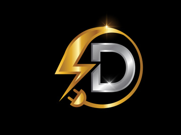 Electrical sign with the English alphabet, Electricity Logo, Power energy logo, and icon vector design