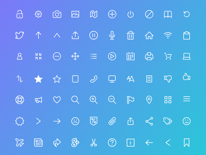 100个用于Adobe Xd的平面图标(100 Flat icon for Adobe Xd)插图