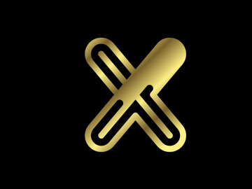 Golden capital letter. Graphic alphabet symbol for logo, Poster, Invitation. vector illustration