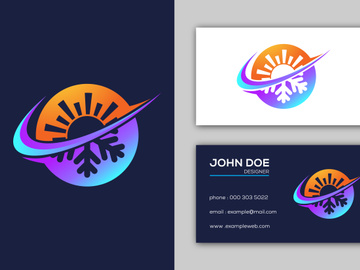 Air conditioner logo sign symbol. Hot and cold symbol