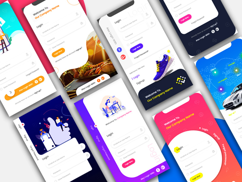 Multi Service App Login Screen Pack UI Kit