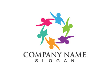 Community Logo Design Template for Teams or Groups.network and social icon design