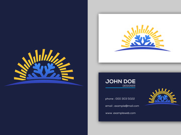 Air conditioner logo sign symbol. Hot and cold symbol