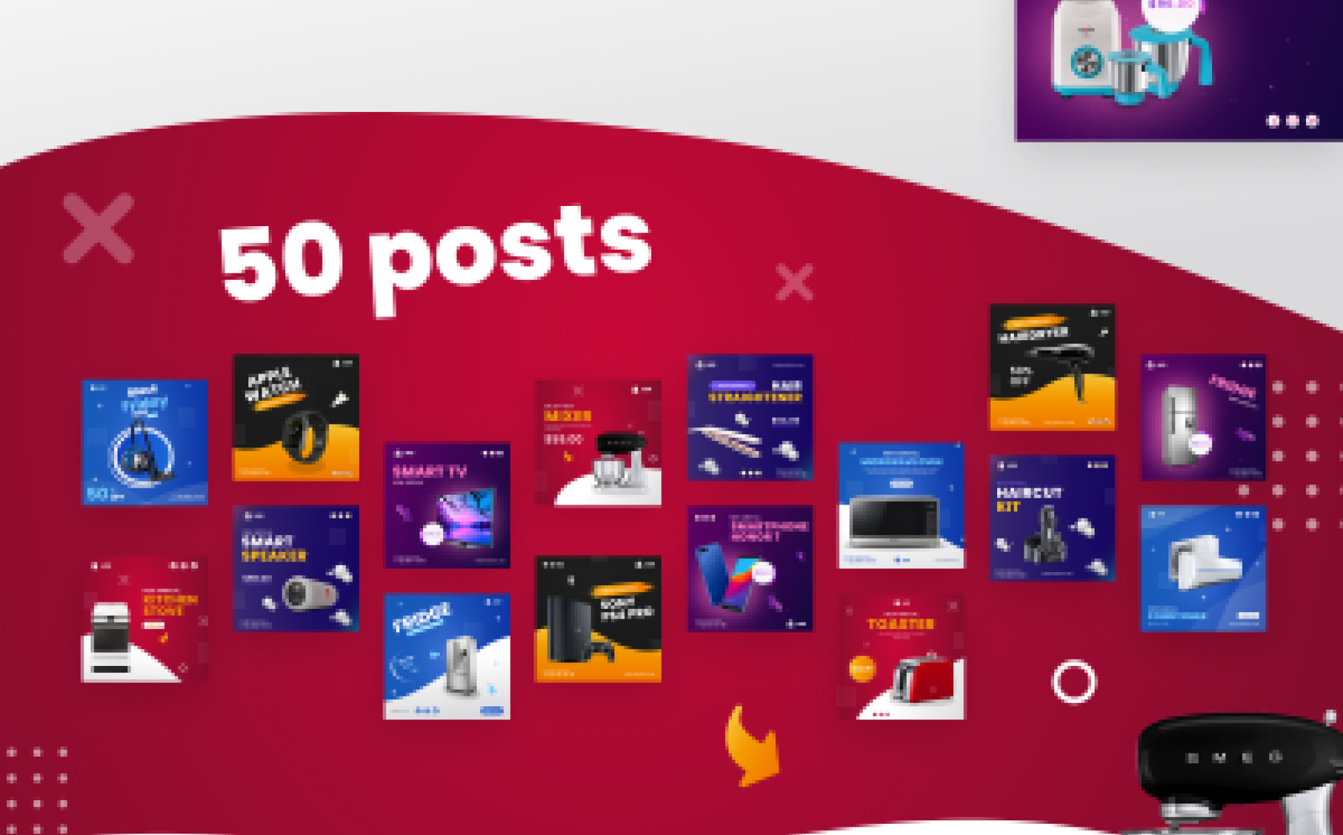 Template for social networks hardware store