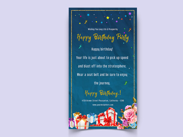 Birthday Party Social Media Post Template
