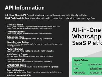 Minispace v1.0 -  SaaS – Multi-Tenant WhatsApp: Chatbots, WooCommerce Integration & API Access