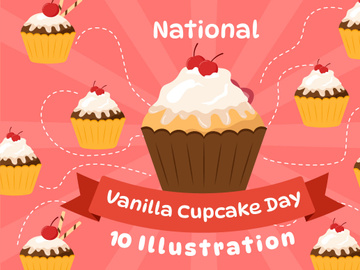 10 National Vanilla Cupcake Day Illustration