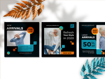 Fashion Sale Banner Social Media lush lava color theme template collection