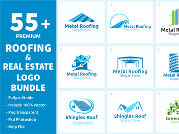55+ Real Estate Roofing Logo Bundle