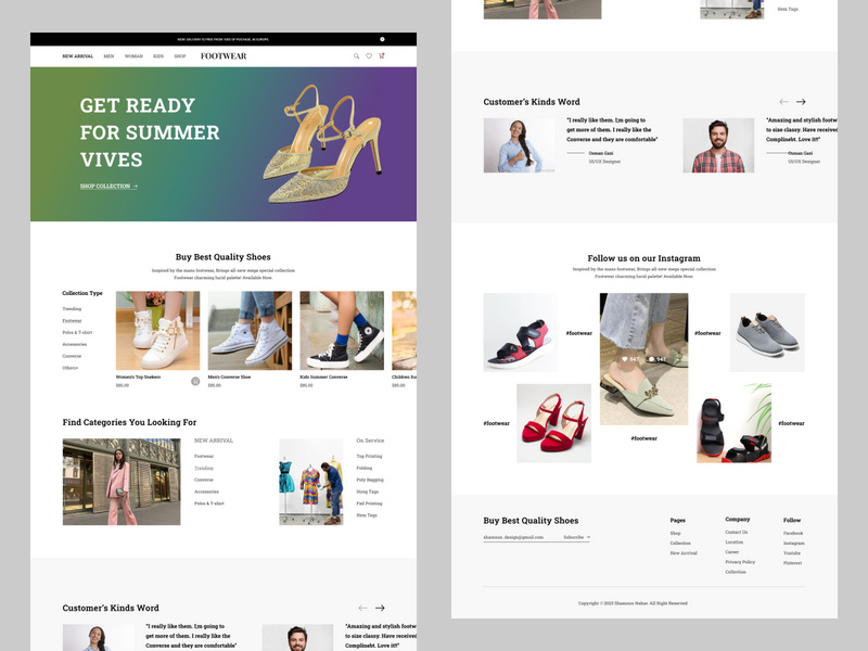 FOOTWEAR E-Commerce Website Design by Shamsunnahar Lima ~ EpicPxls