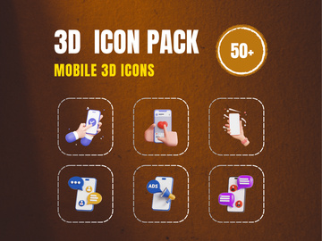 3D Mobile Icon in High Resolution