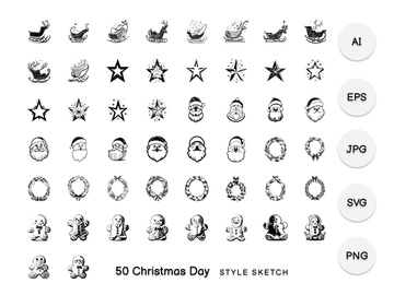 Christmas Day Element Draw Black