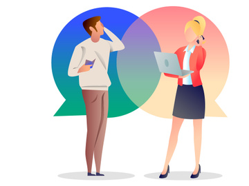 Illustration : Man Woman Call Service