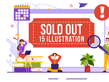 15 Sold Out Vector Illustration