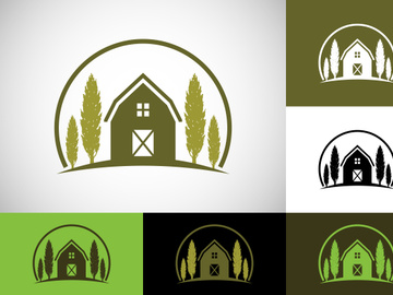 Farm House concept logo Template, Agriculture icon sign symbol