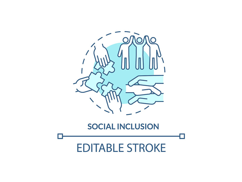 Social Inclusion Turquoise Concept Icon By Bsd Studio EpicPxls