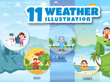 11 Types of Weather Conditions Illustration