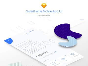 Smart Home Mobile App - 3 Styles in 1 file.