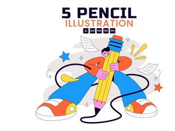 5 Pencil Vector Illustration