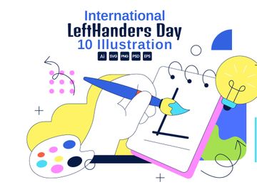 10 International Left Handers Day Illustration
