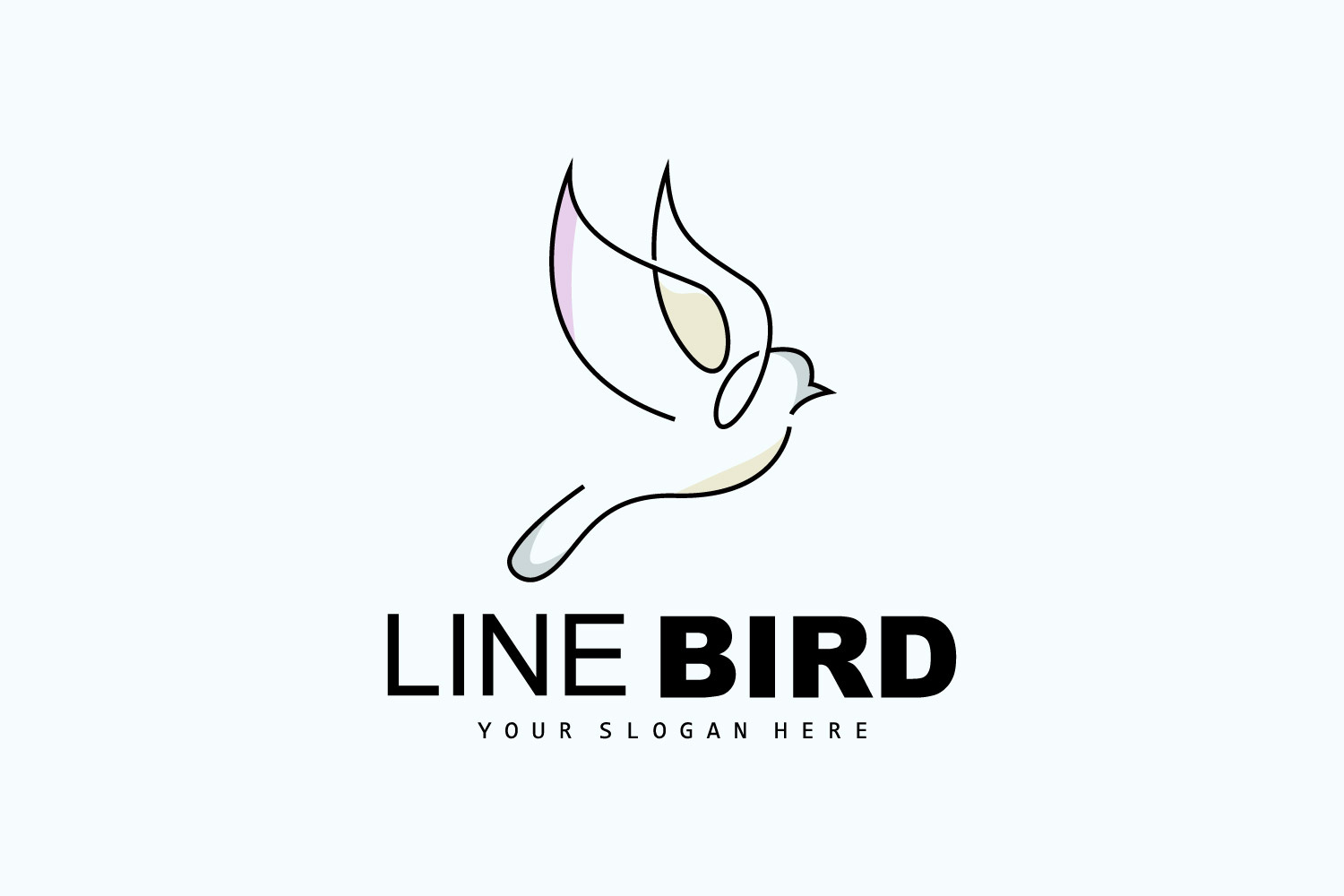 Bird Logo, Vector Hummingbird, Simple Simple line Style Design, Bird Wings Icon Product Brand