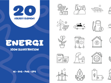Energi Icon line Illustration