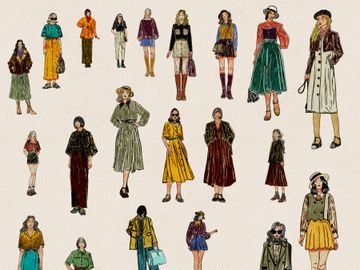 Soft Retro Elegance – Minimalist Woman Illustration Set
