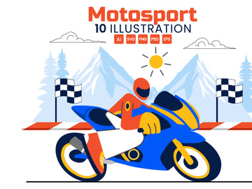 10 Motorcycle Racing Illustration