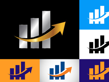 Finance and Marketing concept logo designs vector illustration