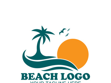 Beach logo design Vector template