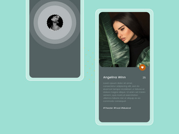 Search and User's info concept screens for Mobile app