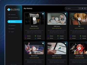 SaaS Dashboard Design - My History