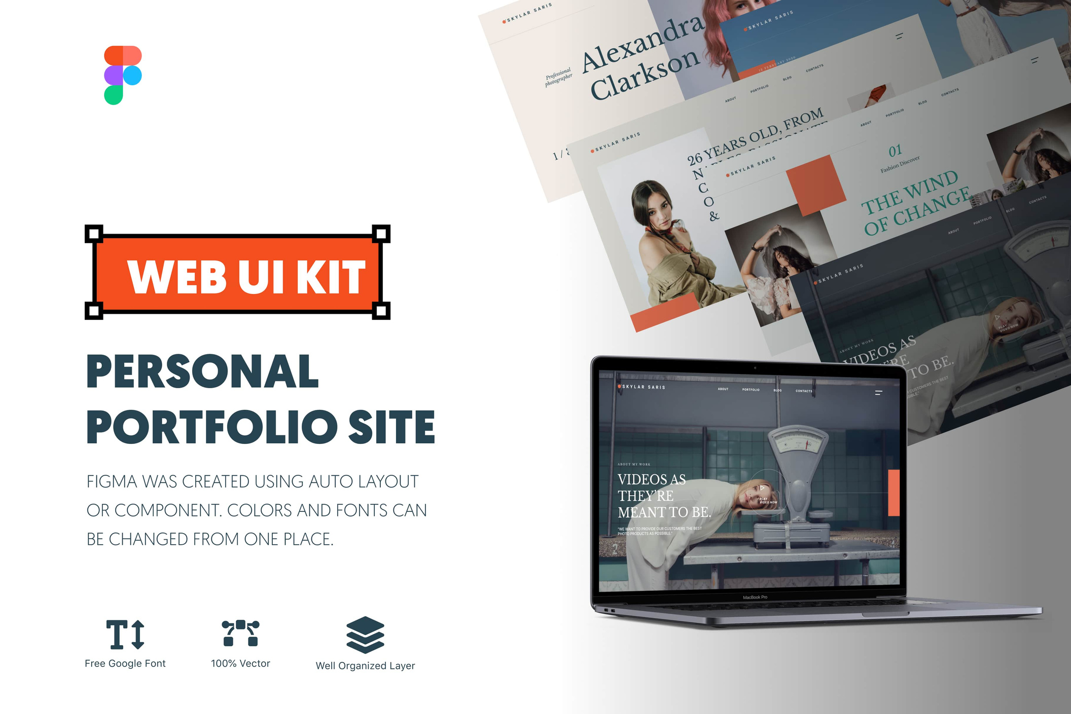 UI Kit | Site de Portfólio Pessoal | Site de Portfólio de Fotos