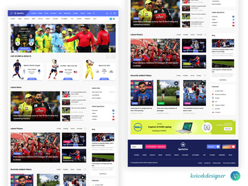 Sports Live Score, News, Streaming and Blog Website Template