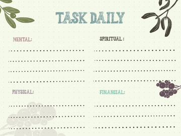 15 page notebook daily planner