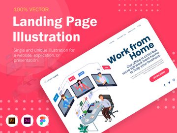 Work From Home - Landing Page Illustration