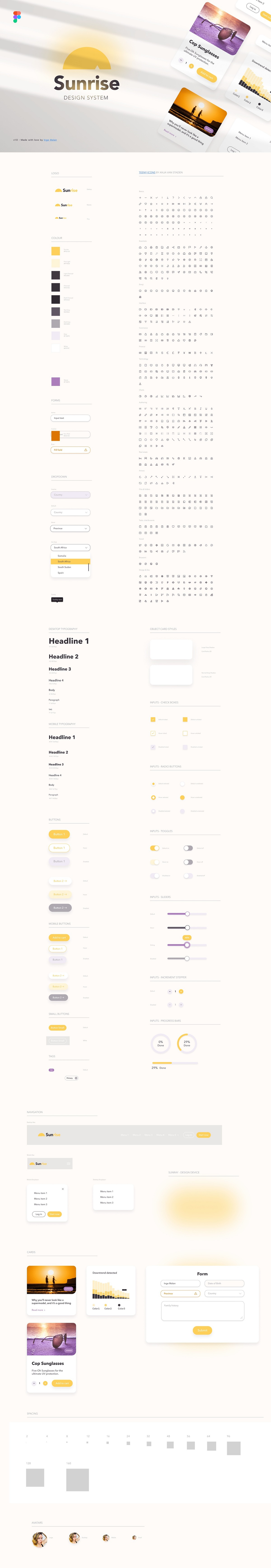 日出设计系统 - (Figma 模板)(Sunrise Design System - (Figma Template))插图