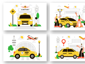 9 Airport Taxi Service Illustration