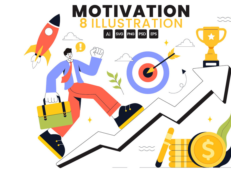 8 Business Success and Motivation Illustration by ~ EpicPxls