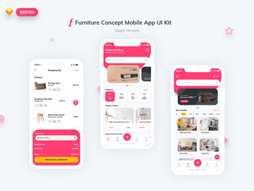 Furniture App UI Kit Light Version (SKETCH)