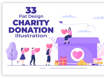 33 Charity Donation via Volunteer Illustration