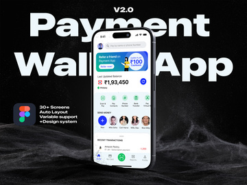 Payment Wallet App Figma UI Kit - V2 (Free Preview)