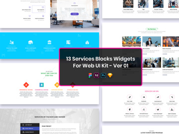 13 Services Blocks Widgets for Web UI Kit Ver-01