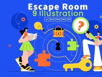 9 Escape Room Puzzle Challenge Illustration