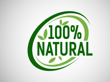 Natural, organic, fresh food vector logo or badge template for product