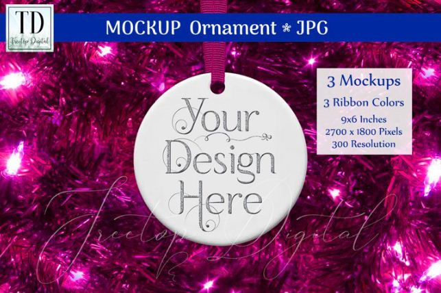 圣诞装饰品模型(Christmas Ornament Mockup)插图