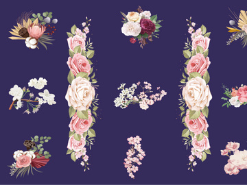 Vector Flower Watercolor Illustration